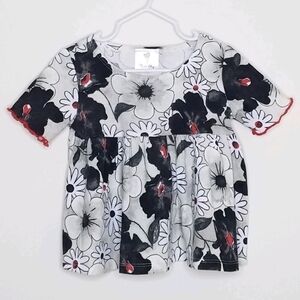 Mad Sky Floral Flower Shirt Tunic 4T